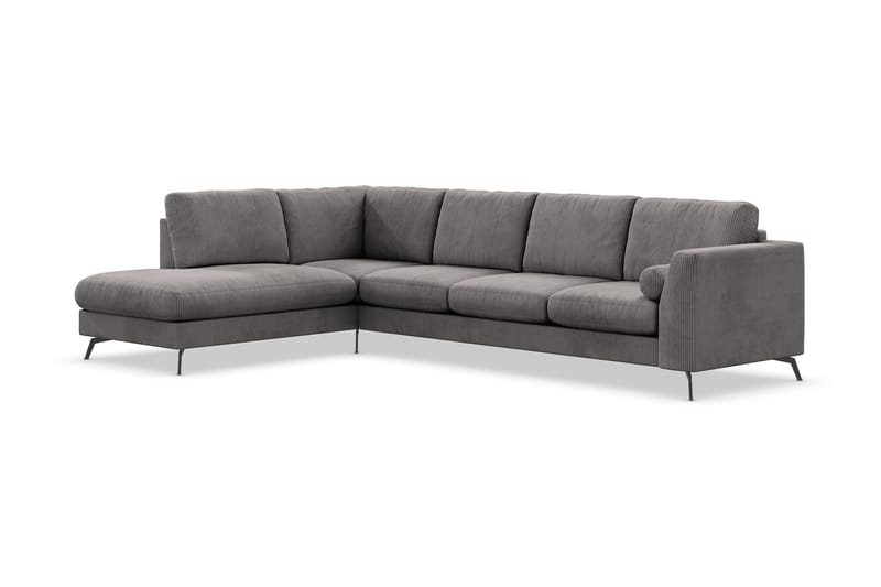 Ocean Lyx 4-sits Vänstervänd L-formad Schäslongsoffa i Manchester - Mörkgrå - Möbler - Soffa - Divansoffor & schäslongsoffa
