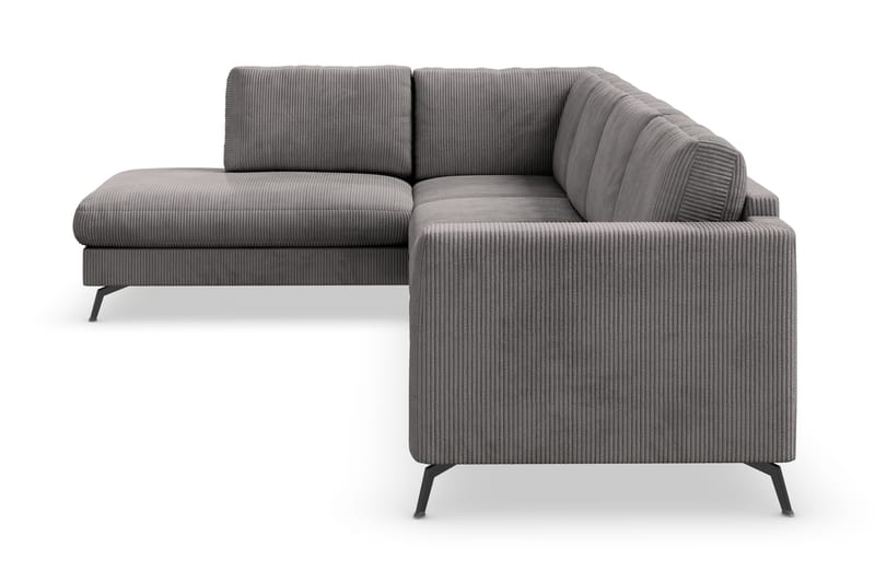 Ocean Lyx 4-sits Vänstervänd L-formad Schäslongsoffa i Manchester - Mörkgrå - Möbler - Soffa - Divansoffor & schäslongsoffa