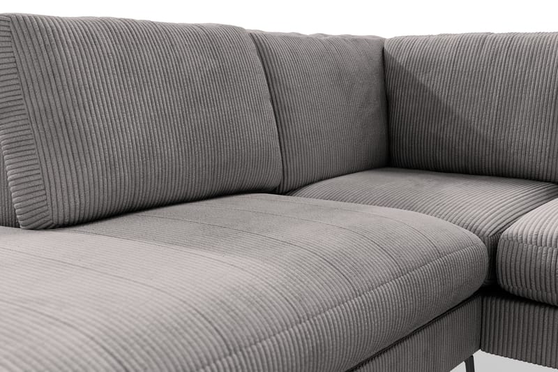 Ocean Lyx 4-sits Vänstervänd L-formad Schäslongsoffa i Manchester - Mörkgrå - Möbler - Soffa - Divansoffor & schäslongsoffa