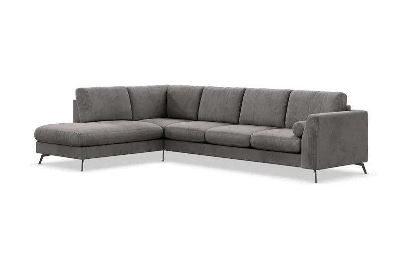 Ocean Lyx 4-sits Vänstervänd L-formad Schäslongsoffa i Manchester - Mörkgrå - Möbler - Soffa - Divansoffor & schäslongsoffa - 4 sits soffa med divan