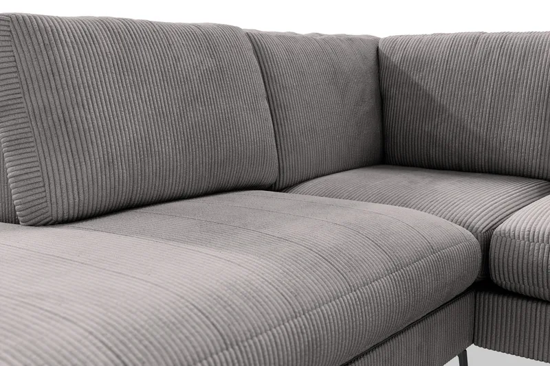 Ocean Lyx 4-sits Vänstervänd L-formad Schäslongsoffa i Manchester - Mörkgrå - Möbler - Soffa - Divansoffor & schäslongsoffa - 4 sits soffa med divan