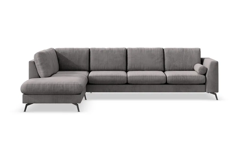 Ocean Lyx 4-sits Vänstervänd L-formad Schäslongsoffa i Manchester - Mörkgrå - Möbler - Soffa - Divansoffor & schäslongsoffa - 4 sits soffa med divan