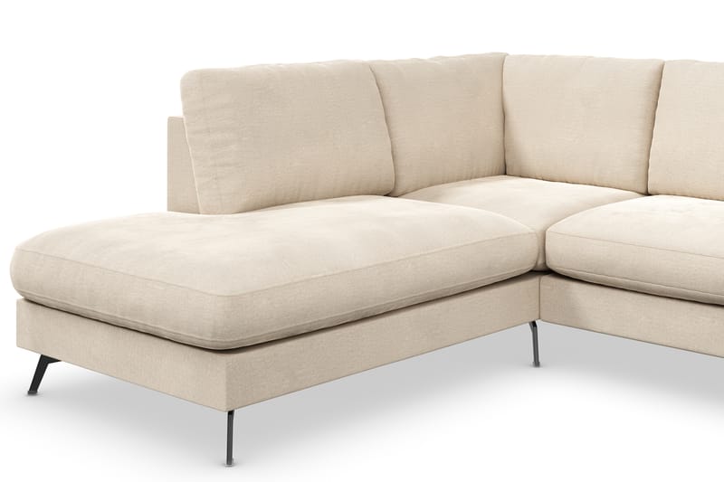 Ocean Lyx 4-sits Vänstervänd L-formad Schäslongsoffa i Sammet - Beige - Möbler - Soffa - Divansoffor & schäslongsoffa