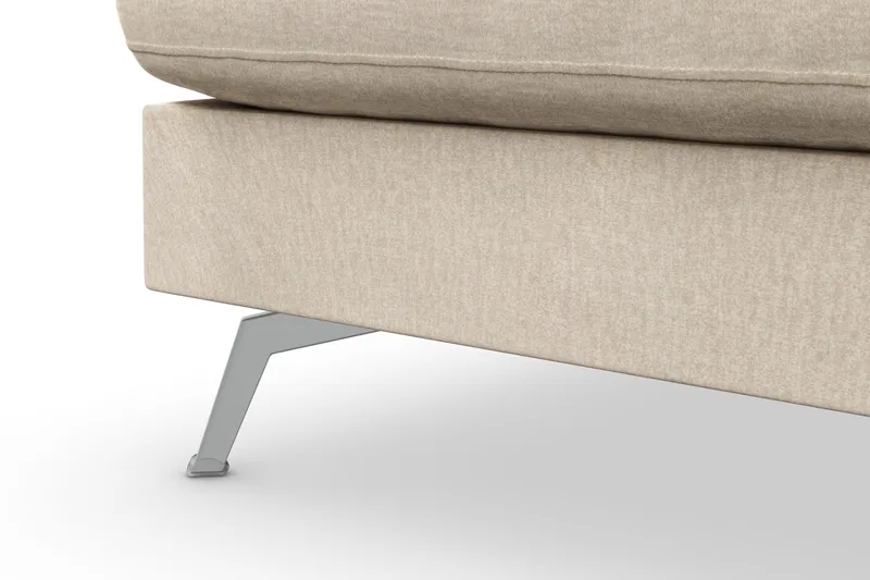 Ocean Lyx 4-sits Vänstervänd L-formad Schäslongsoffa i Sammet - Beige - Möbler - Soffa - Divansoffor & schäslongsoffa - 4 sits soffa med divan