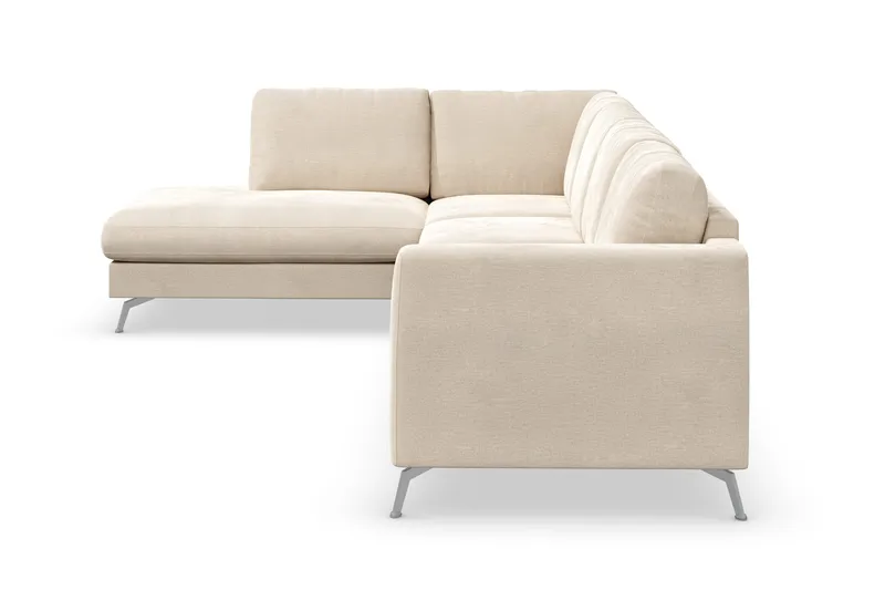 Ocean Lyx 4-sits Vänstervänd L-formad Schäslongsoffa i Sammet - Beige - Möbler - Soffa - Divansoffor & schäslongsoffa - 4 sits soffa med divan