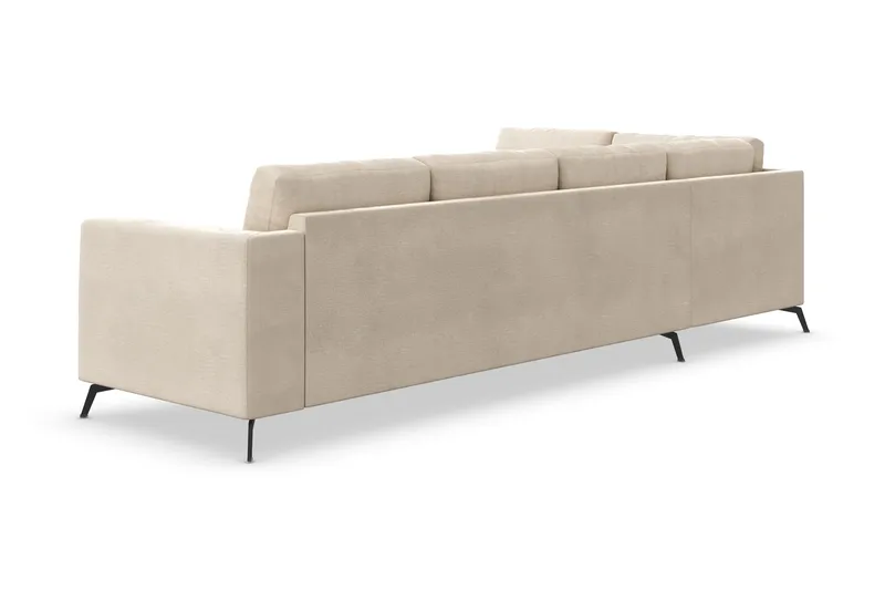Ocean Lyx 4-sits Vänstervänd L-formad Schäslongsoffa i Sammet - Beige - Möbler - Soffa - Divansoffor & schäslongsoffa - 4 sits soffa med divan