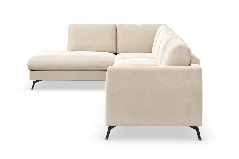 Ocean Lyx 4-sits Vänstervänd L-formad Schäslongsoffa i Sammet - Beige - Möbler - Soffa - Divansoffor & schäslongsoffa - 4 sits soffa med divan