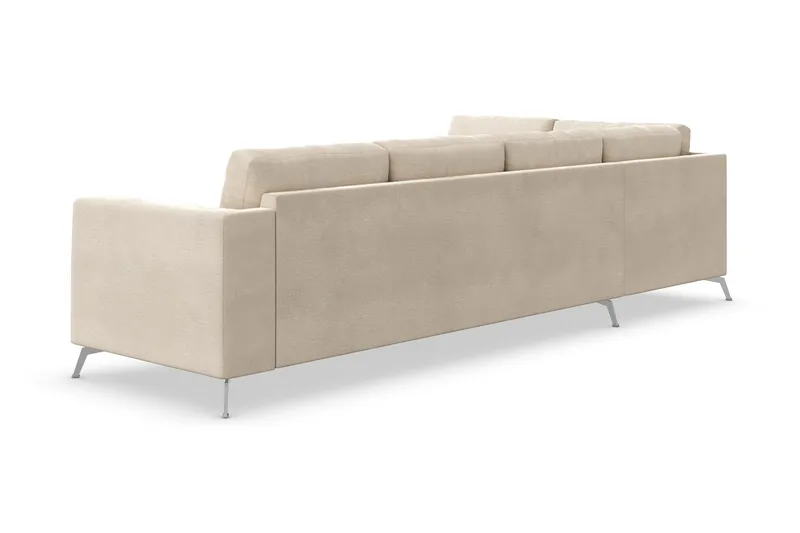Ocean Lyx 4-sits Vänstervänd L-formad Schäslongsoffa i Sammet - Beige - Möbler - Soffa - Divansoffor & schäslongsoffa - 4 sits soffa med divan
