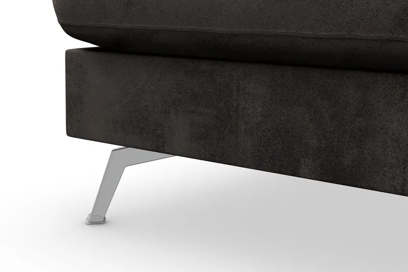 Ocean Lyx 4-sits Vänstervänd L-formad Schäslongsoffa i Sammet - Mörkgrå - Möbler - Soffa - Divansoffor & schäslongsoffa - 4 sits soffa med divan