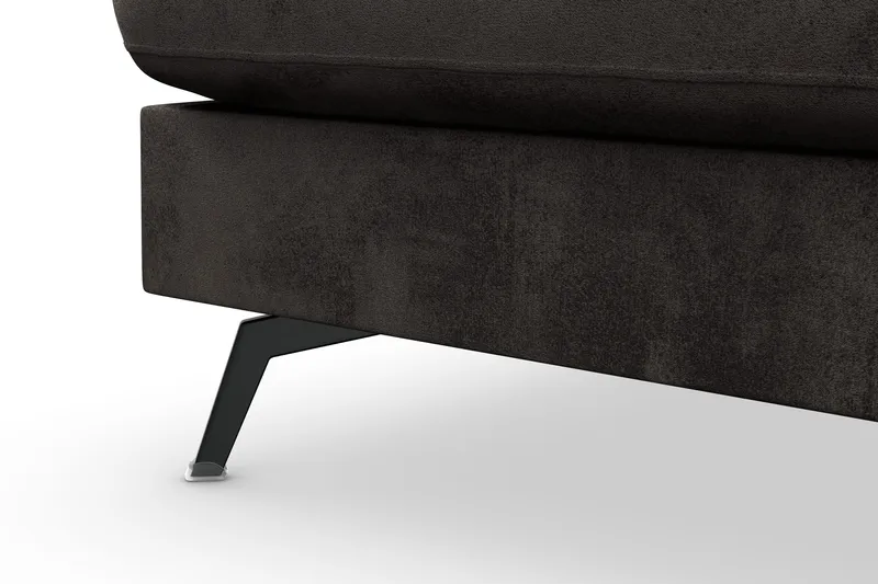 Ocean Lyx 4-sits Vänstervänd L-formad Schäslongsoffa i Sammet - Mörkgrå - Möbler - Soffa - Divansoffor & schäslongsoffa - 4 sits soffa med divan