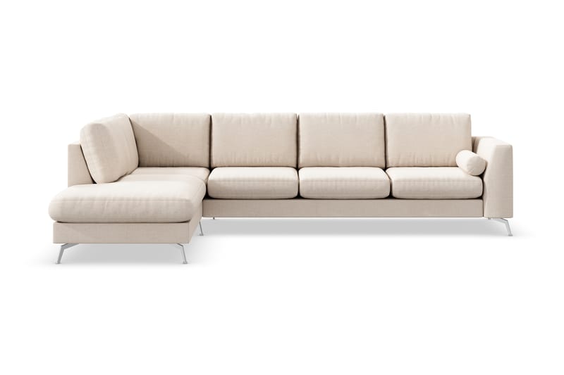 Ocean Lyx 4-sits Vänstervänd L-formad Schäslongsoffa i Tyg - Beige - Möbler - Soffa - Divansoffor & schäslongsoffa