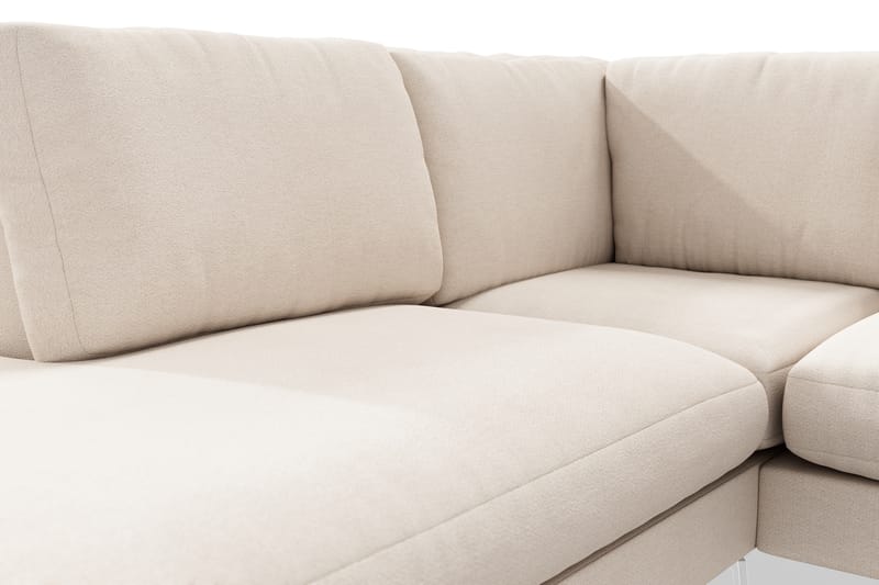 Ocean Lyx 4-sits Vänstervänd L-formad Schäslongsoffa i Tyg - Beige - Möbler - Soffa - Divansoffor & schäslongsoffa