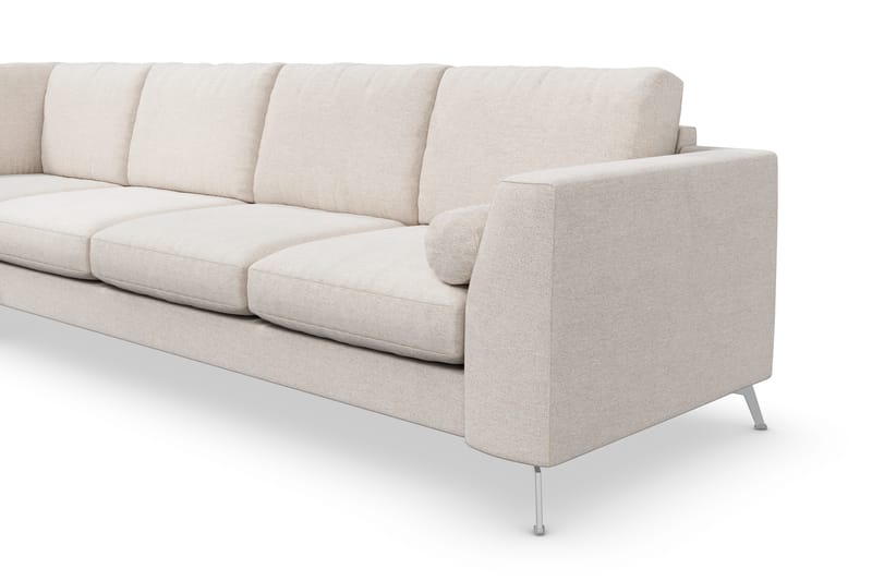 Ocean Lyx 4-sits Vänstervänd L-formad Schäslongsoffa i Tyg - Beige - Möbler - Soffa - Divansoffor & schäslongsoffa - 4 sits soffa med divan