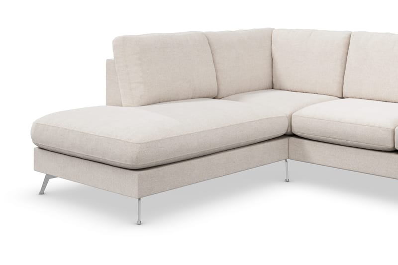 Ocean Lyx 4-sits Vänstervänd L-formad Schäslongsoffa i Tyg - Beige - Möbler - Soffa - Divansoffor & schäslongsoffa - 4 sits soffa med divan