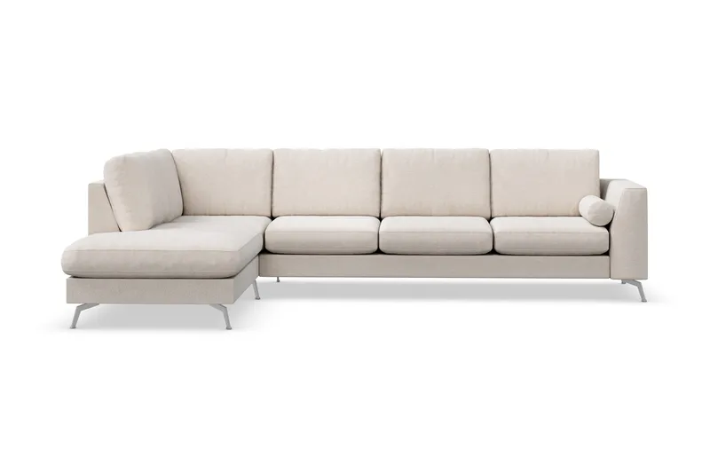Ocean Lyx 4-sits Vänstervänd L-formad Schäslongsoffa i Tyg - Beige - Möbler - Soffa - Divansoffor & schäslongsoffa - 4 sits soffa med divan