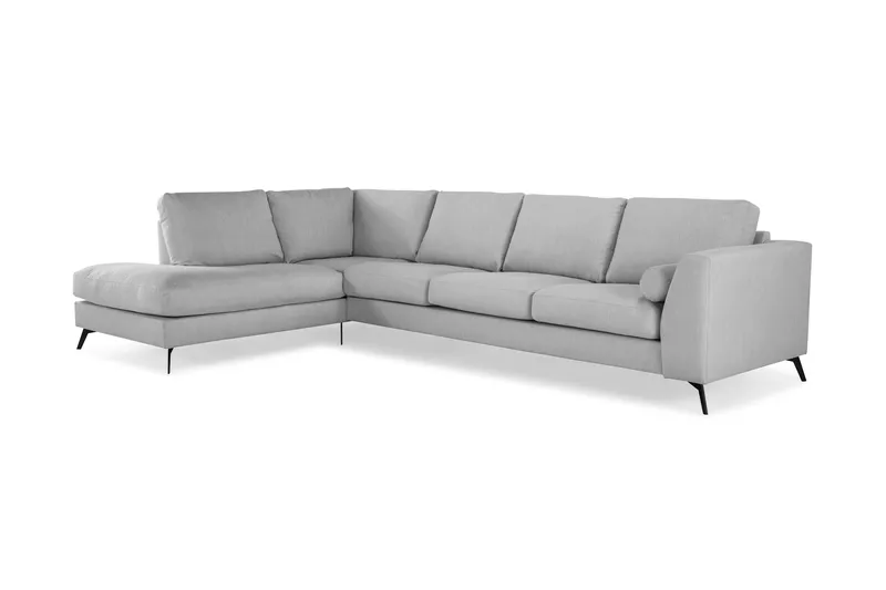 Ocean Lyx 4-sits Vänstervänd L-formad Schäslongsoffa i Tyg - Grå - Möbler - Soffa - Divansoffor & schäslongsoffa - 4 sits soffa med divan