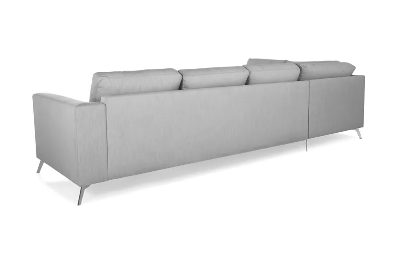 Ocean Lyx 4-sits Vänstervänd L-formad Schäslongsoffa i Tyg - Grå - Möbler - Soffa - Divansoffor & schäslongsoffa - 4 sits soffa med divan
