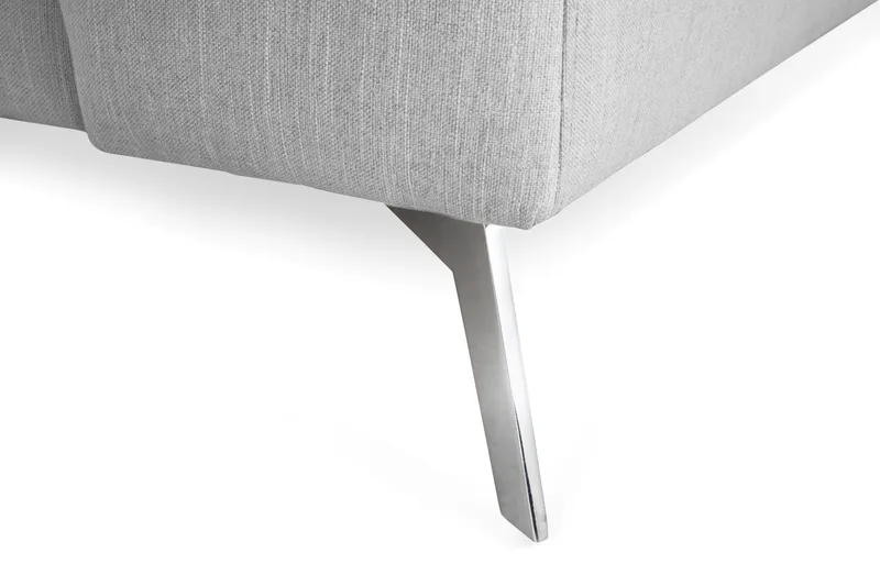 Ocean Lyx 4-sits Vänstervänd L-formad Schäslongsoffa i Tyg - Grå - Möbler - Soffa - Divansoffor & schäslongsoffa - 4 sits soffa med divan