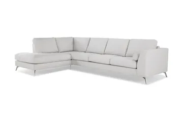 Ocean Lyx 4-sits Vänstervänd L-formad Schäslongsoffa i Tyg - Ljusgrå - Möbler - Soffa - Divansoffor & schäslongsoffa