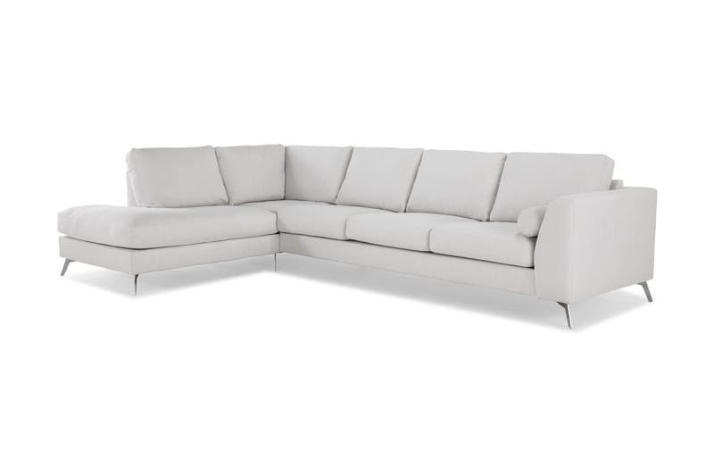 Ocean Lyx 4-sits Vänstervänd L-formad Schäslongsoffa i Tyg - Ljusgrå - Möbler - Soffa - Divansoffor & schäslongsoffa - 4 sits soffa med divan