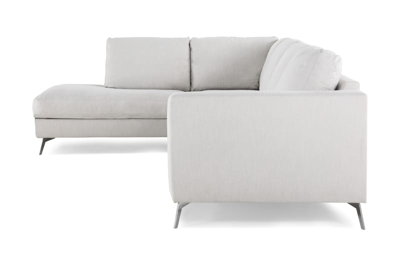 Ocean Lyx 4-sits Vänstervänd L-formad Schäslongsoffa i Tyg - Ljusgrå - Möbler - Soffa - Divansoffor & schäslongsoffa