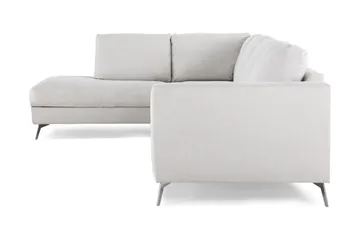 Ocean Lyx 4-sits Vänstervänd L-formad Schäslongsoffa i Tyg - Ljusgrå - Möbler - Soffa - Divansoffor & schäslongsoffa