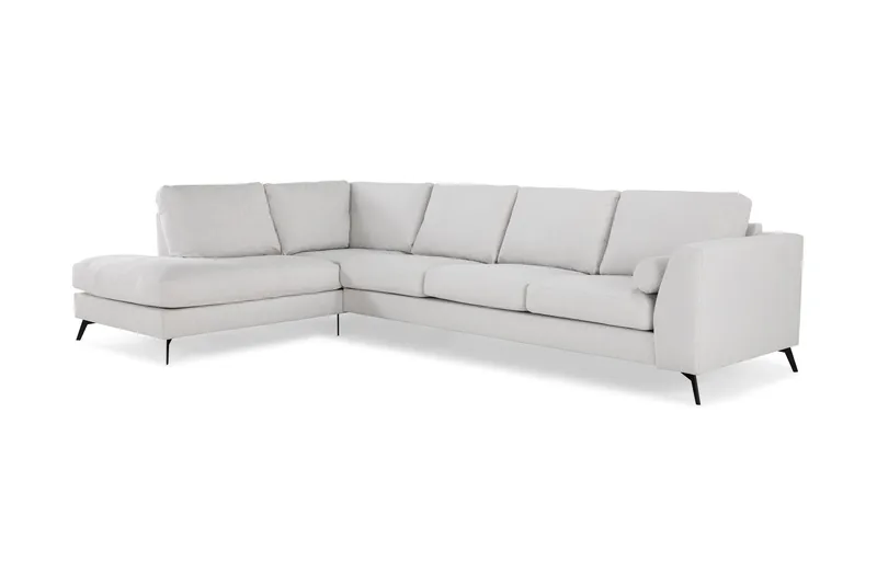 Ocean Lyx 4-sits Vänstervänd L-formad Schäslongsoffa i Tyg - Ljusgrå - Möbler - Soffa - Divansoffor & schäslongsoffa - 4 sits soffa med divan