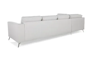 Ocean Lyx 4-sits Vänstervänd L-formad Schäslongsoffa i Tyg - Ljusgrå - Möbler - Soffa - Divansoffor & schäslongsoffa