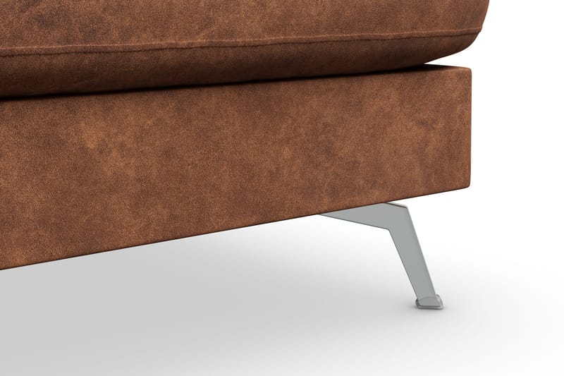 Ocean Lyx 5-sits Högervänd L-formad Schäslongsoffa i Konstläder - Brun - Möbler - Soffa - Divansoffor & schäslongsoffa - 4 sits soffa med divan