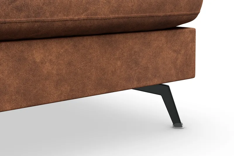 Ocean Lyx 5-sits Högervänd L-formad Schäslongsoffa i Konstläder - Brun - Möbler - Soffa - Divansoffor & schäslongsoffa - 4 sits soffa med divan