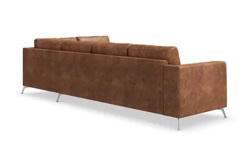 Ocean Lyx 5-sits Högervänd L-formad Schäslongsoffa i Konstläder - Brun - Möbler - Soffa - Divansoffor & schäslongsoffa