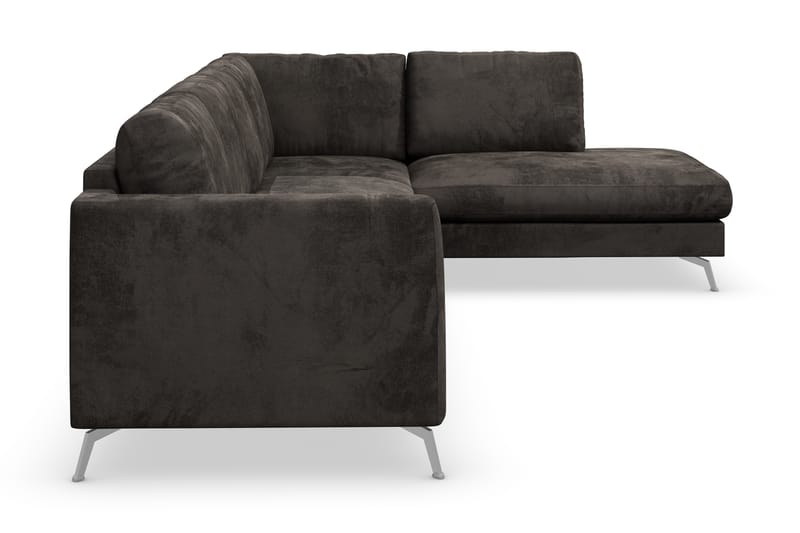 Ocean Lyx 5-sits Högervänd L-formad Schäslongsoffa i Sammet - Mörkgrå - Möbler - Soffa - Divansoffor & schäslongsoffa