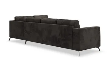 Ocean Lyx 5-sits Högervänd L-formad Schäslongsoffa i Sammet - Mörkgrå - Möbler - Soffa - Divansoffor & schäslongsoffa