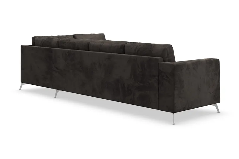 Ocean Lyx 5-sits Högervänd L-formad Schäslongsoffa i Sammet - Mörkgrå - Möbler - Soffa - Divansoffor & schäslongsoffa - 4 sits soffa med divan