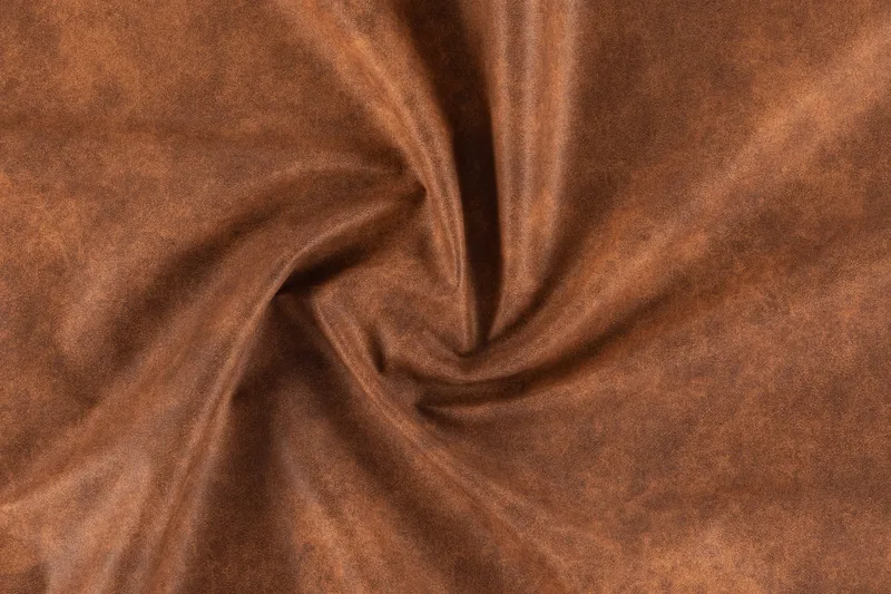 Ocean Lyx 6-sits Högervänd U-formad Soffa med Divan och Schäslong + Fotpall i Konstläder - Brun - Möbler - Soffa - U-soffa