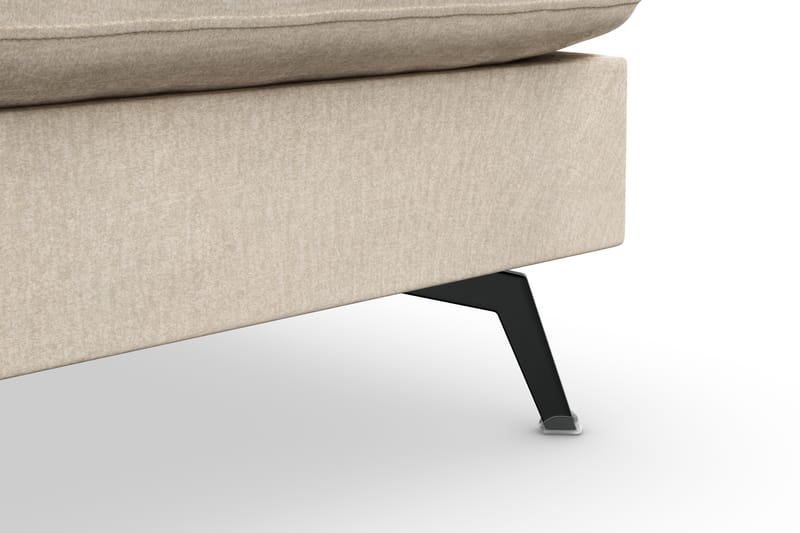 Ocean Lyx 6-sits Högervänd U-formad Soffa med Divan och Schäslong + Fotpall i Sammet - Beige - Möbler - Soffa - Divansoffor & schäslongsoffa