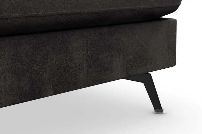 Ocean Lyx 6-sits Högervänd U-formad Soffa med Divan och Schäslong + Fotpall i Sammet - Mörkgrå - Möbler - Soffa - U-soffa