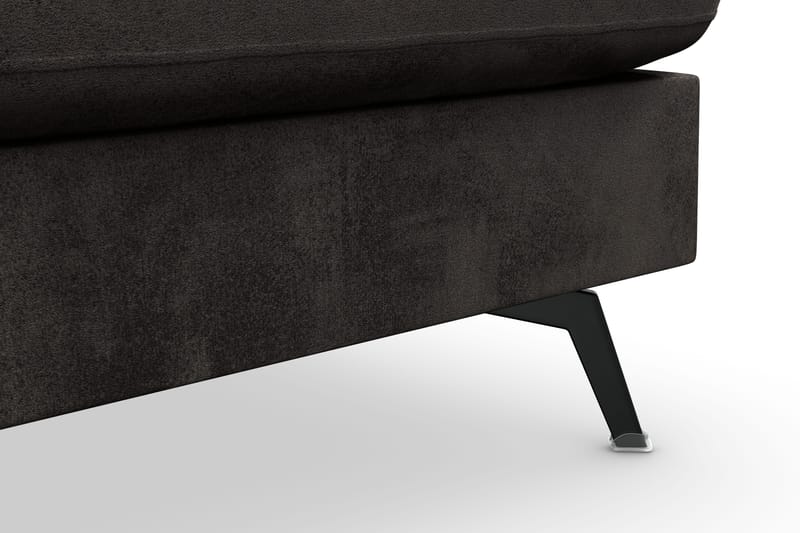 Ocean Lyx 6-sits Högervänd U-formad Soffa med Divan och Schäslong + Fotpall i Sammet - Mörkgrå - Möbler - Soffa - U-soffa