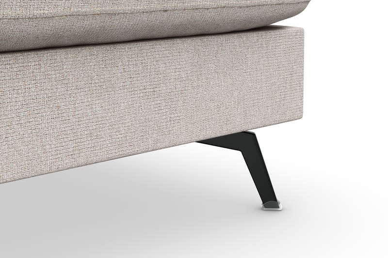 Ocean Lyx 6-sits Högervänd U-formad Soffa med Divan och Schäslong + Fotpall i Tyg - Beige - Möbler - Soffa - Divansoffor & schäslongsoffa