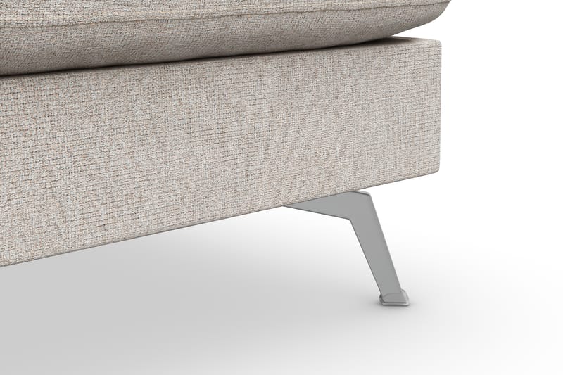 Ocean Lyx 6-sits Högervänd U-formad Soffa med Divan och Schäslong + Fotpall i Tyg - Beige - Möbler - Soffa - Divansoffor & schäslongsoffa
