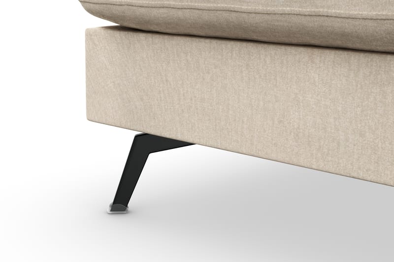 Ocean Lyx 6-sits Vänstervänd U-formad Soffa med Divan och Schäslong + Fotpall i Sammet - Beige - Möbler - Soffa - Divansoffor & schäslongsoffa