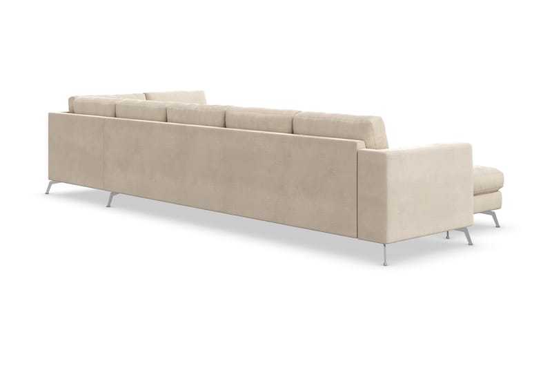 Ocean Lyx U-soffa med Schäslong Höger - Beige/Sammet - Divansoffor & schäslongsoffa