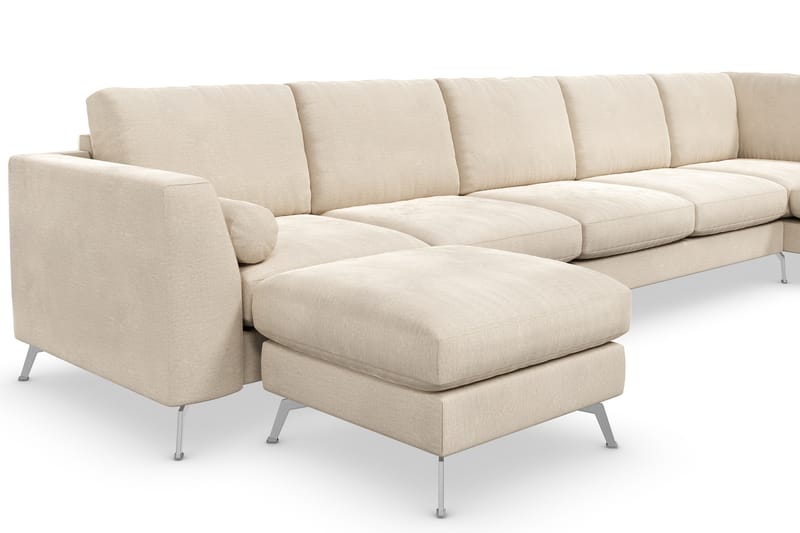 Ocean Lyx U-soffa med Schäslong Höger - Beige/Sammet - Divansoffor & schäslongsoffa