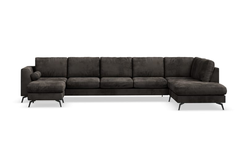 Ocean Lyx U-soffa med Schäslong Höger - Mörkgrå/Sammet - Möbler - Soffa - Divansoffor & schäslongsoffa