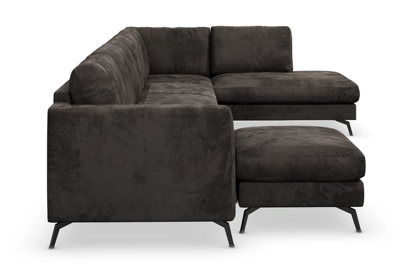 Ocean Lyx U-soffa med Schäslong Höger - Mörkgrå/Sammet - Möbler - Soffa - Divansoffor & schäslongsoffa