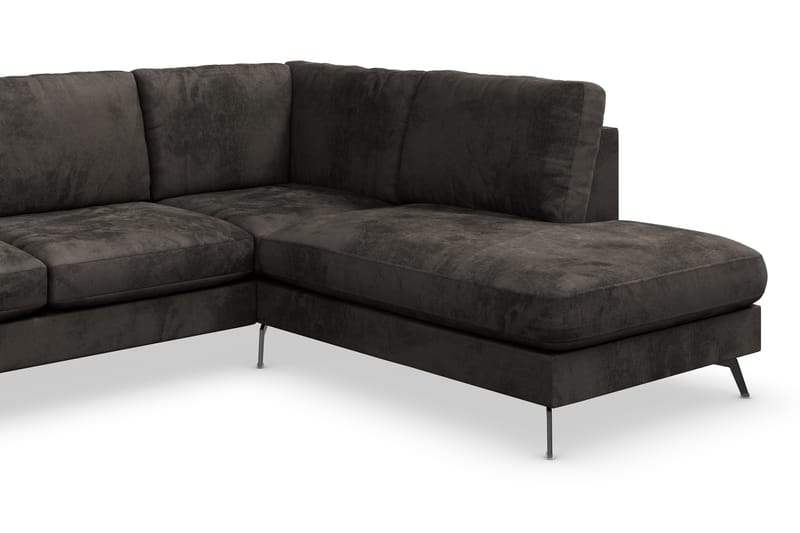Ocean Lyx U-soffa med Schäslong Höger - Mörkgrå/Sammet - Möbler - Soffa - Divansoffor & schäslongsoffa