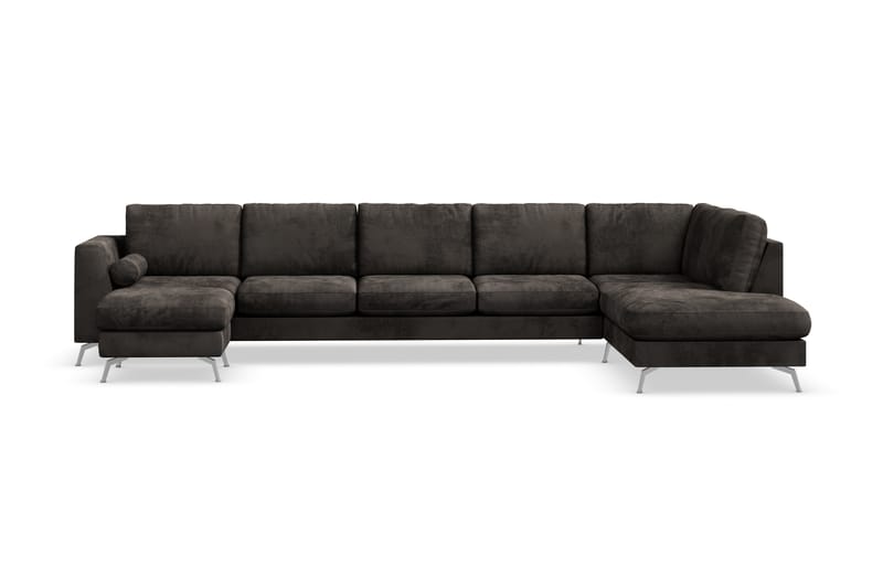 Ocean Lyx U-soffa med Schäslong Höger - Mörkgrå/Sammet - Möbler - Soffa - Divansoffor & schäslongsoffa