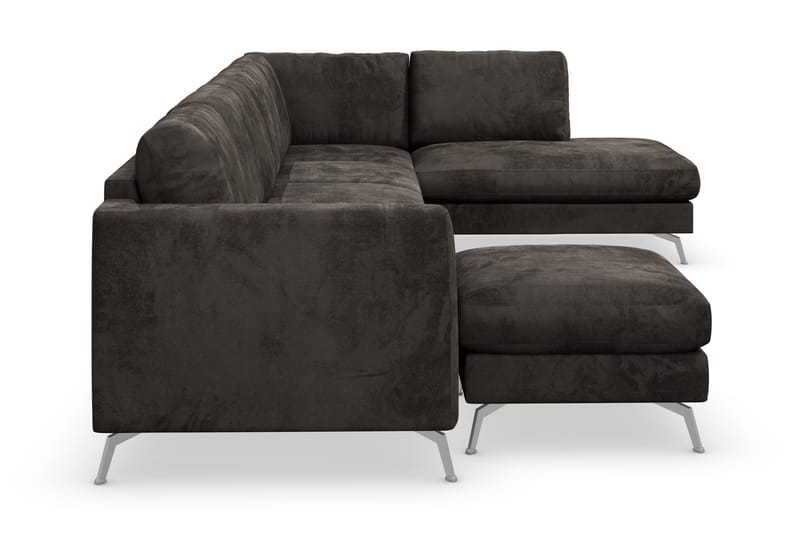 Ocean Lyx U-soffa med Schäslong Höger - Mörkgrå/Sammet - Möbler - Soffa - Divansoffor & schäslongsoffa