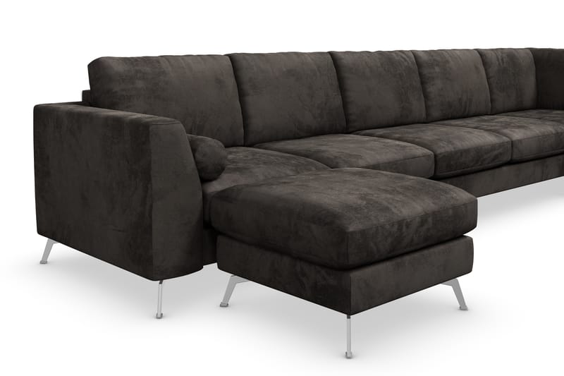 Ocean Lyx U-soffa med Schäslong Höger - Mörkgrå/Sammet - Möbler - Soffa - Divansoffor & schäslongsoffa
