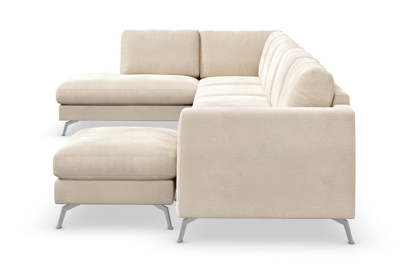 Ocean Lyx U-soffa med Schäslong Vänster - Beige/Sammet - Divansoffor & schäslongsoffa